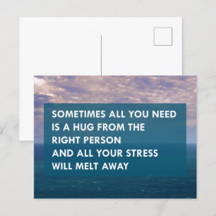 Sometimes all you need is a hug postcard