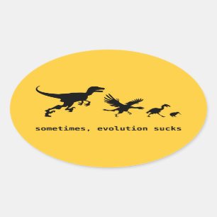 Sometimes, evolution sucks oval sticker