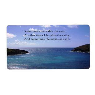 Sometimes God calms the seas Large Label/Sticker