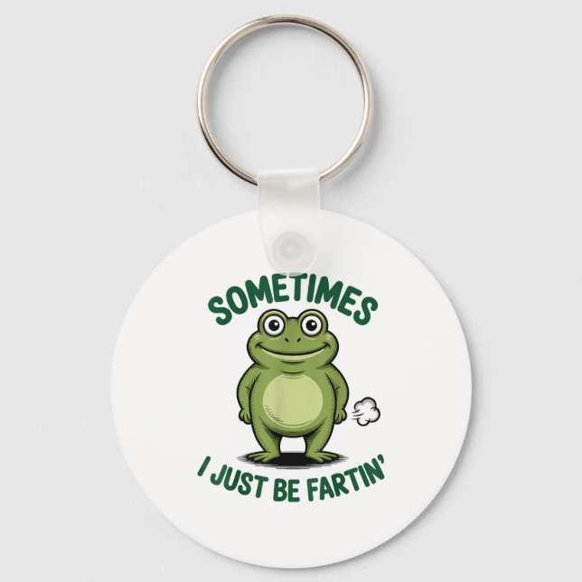 Sometimes I Just Be Farting Frog Christmas Funny F Key Ring (Front)