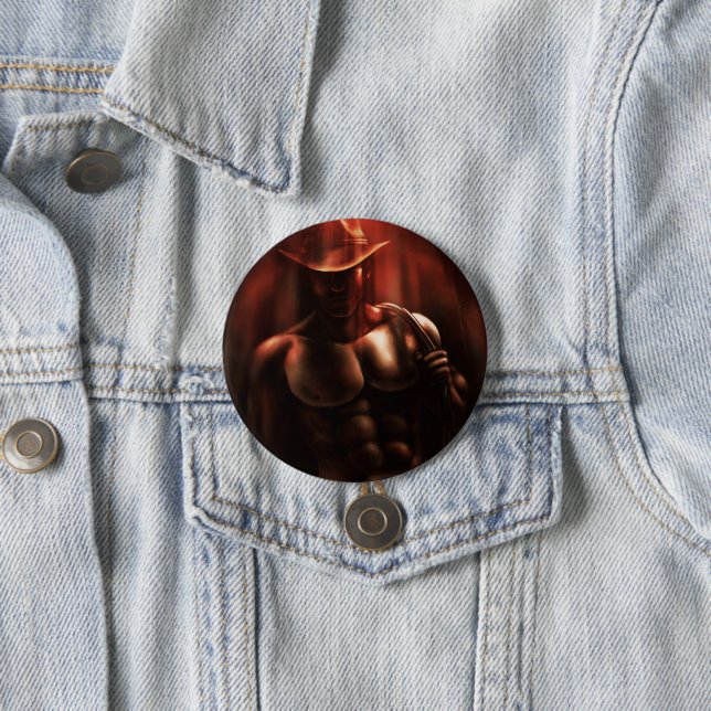 Sometimes It's Hell - Cowboy 7.5 Cm Round Badge (In Situ)