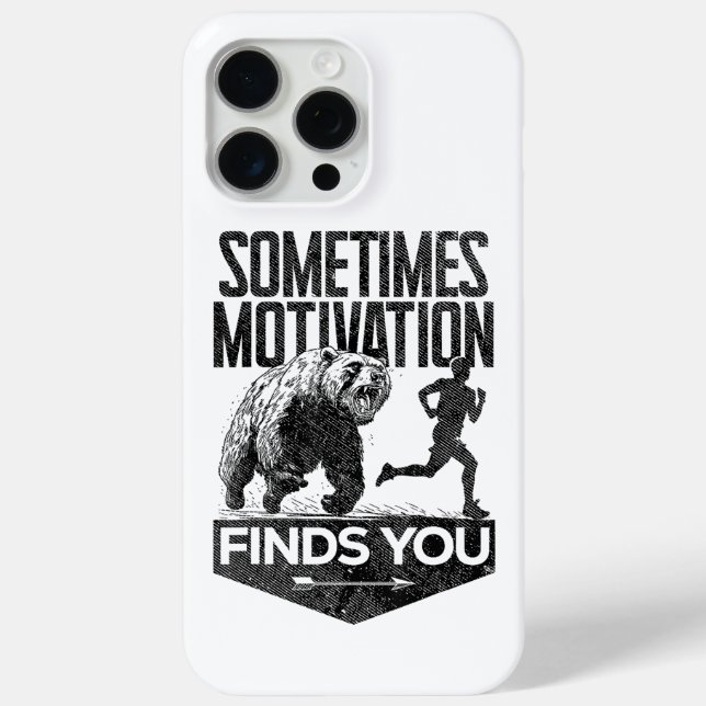 Sometimes Motivation Finds You Funny Running Motiv Case-Mate iPhone Case (Back)
