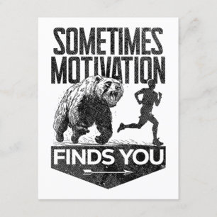 Sometimes Motivation Finds You Funny Running Motiv Enclosure Card