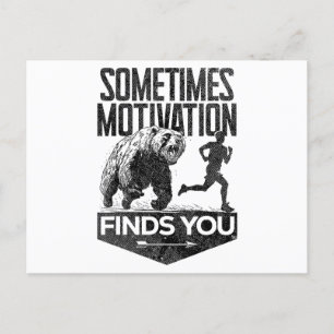 Sometimes Motivation Finds You Funny Running Motiv Holiday Postcard