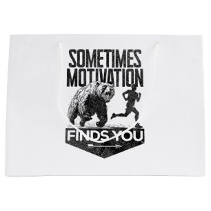 Sometimes Motivation Finds You Funny Running Motiv Large Gift Bag