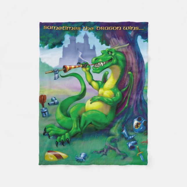 Sometimes the Dragon Wins Fleece Blanket (Front)