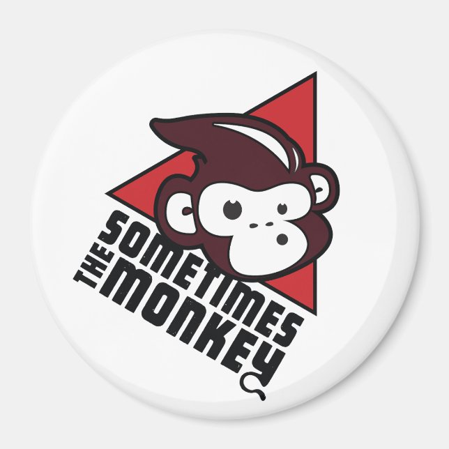 Sometimes the Monkey Magnetic Button Magnet (Front)