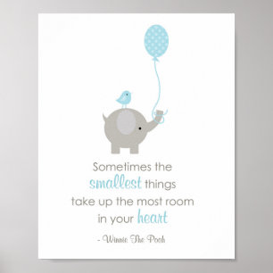 Sometimes The Smallest Things (Blue Elephant) Poster