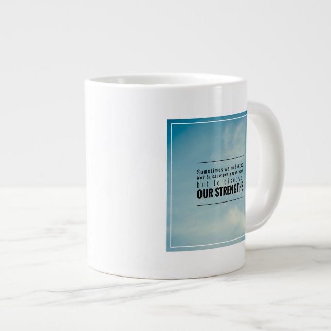 Sometimes We Are Tested Large Coffee Mug (Front Right)