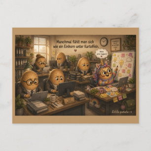Sometimes you feel like a unicorn at the office postcard