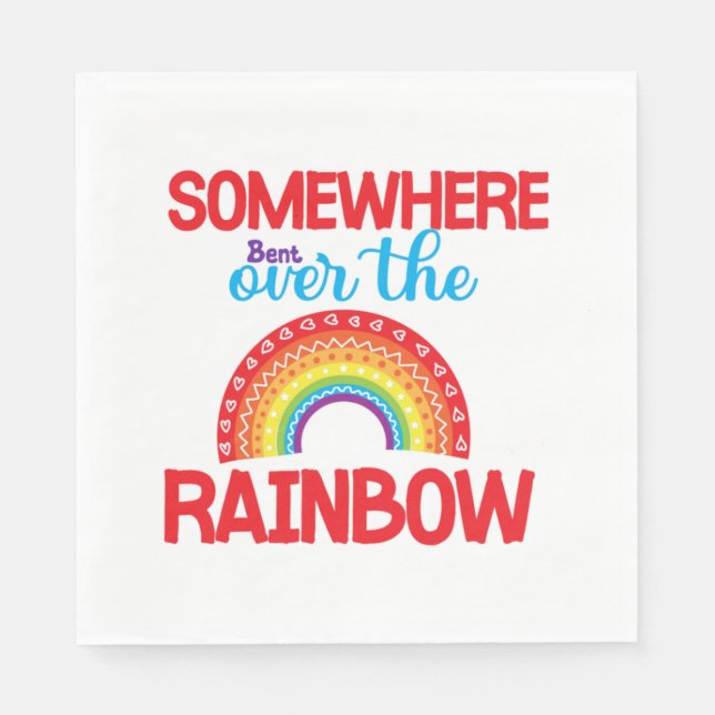Somewhere Bent over The Rainbow Sticker  Napkin (Front)