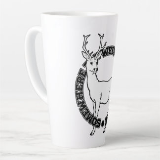 Somewhere Between Wild And Wise Deer Line Art Latte Mug
