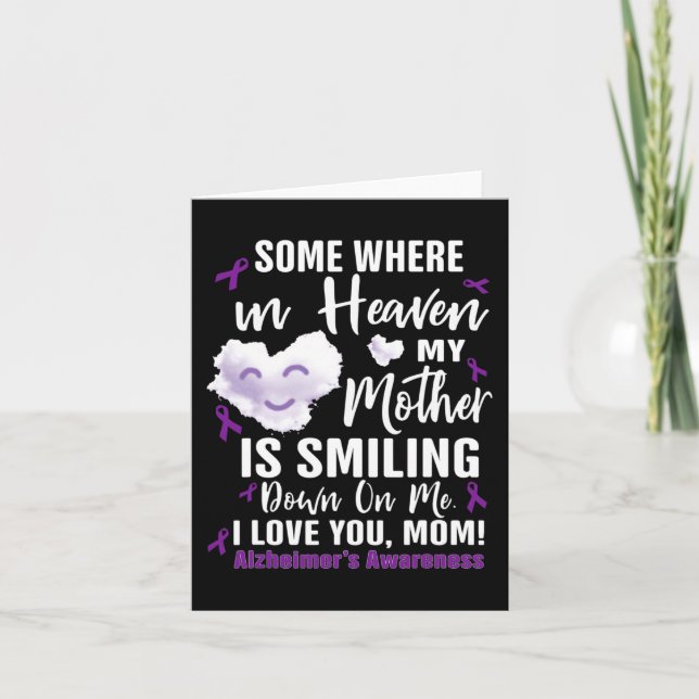 Somewhere in heaven my mother is smiling down on card (Front)