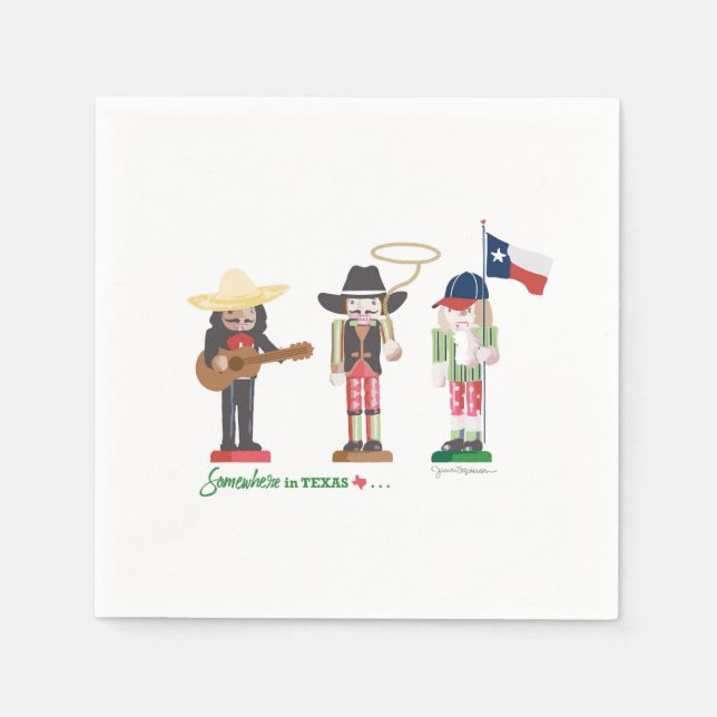 "Somewhere in Texas", Texas Nutcrackers Napkin (Front)