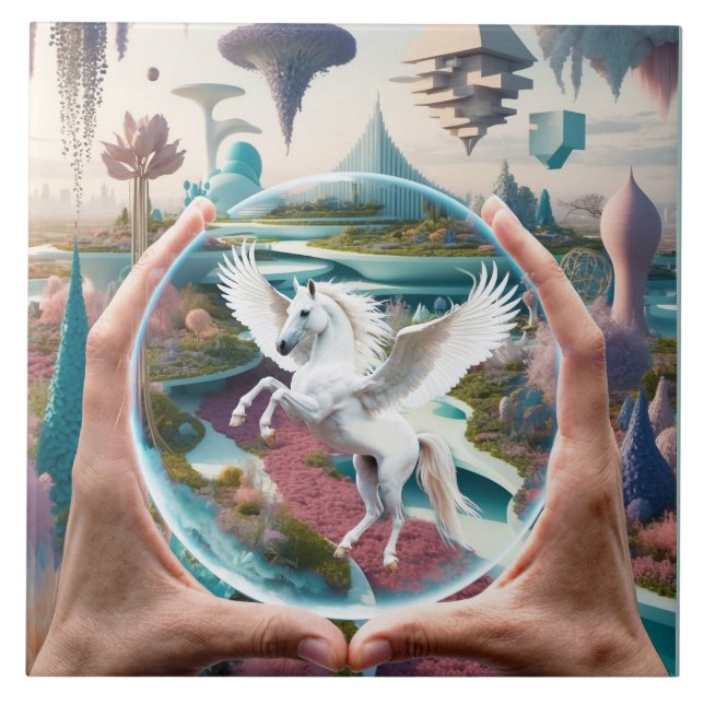 Somewhere Out There - It's Not Make Believe Ceramic Tile (Front)