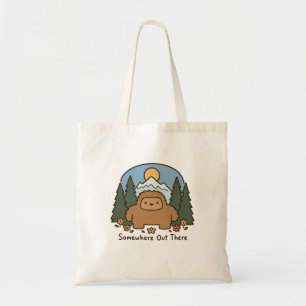 Somewhere Out There Kawaii Bigfoot Mountain Tote Bag