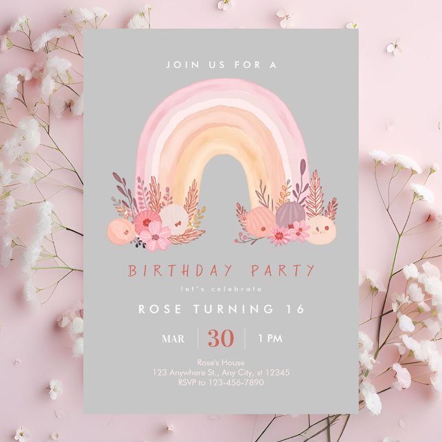 Somewhere Over the Birthday Rainbow Invitation (Creator Uploaded)