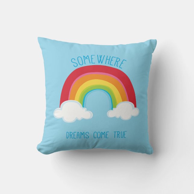 SOMEWHERE OVER THE RAINBOW bright colours Cushion (Front)