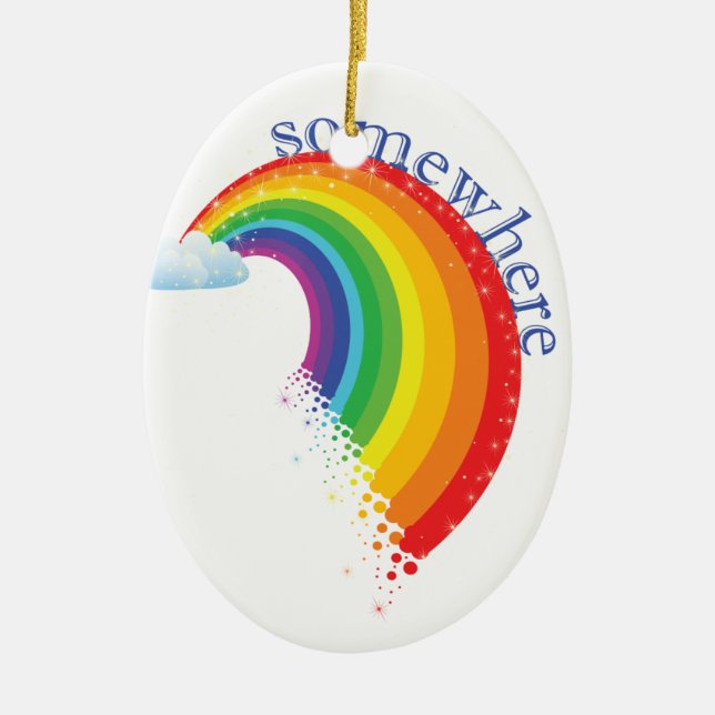 Somewhere Over the Rainbow Ceramic Ornament (Front)