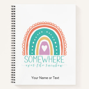 Somewhere Over The Rainbow Modern Chic Colourful Notebook