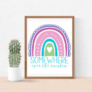 Somewhere Over The Rainbow Modern Chic Colourful   Poster