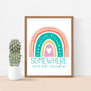 Somewhere Over The Rainbow Modern Chic Colourful  Poster