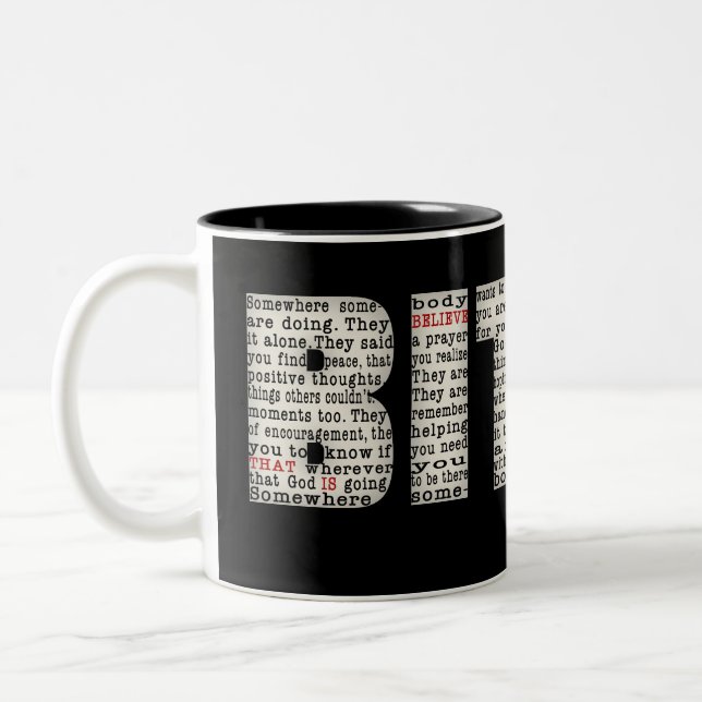 Somewhere Somebody (BITUB) Two-Tone Coffee Mug (Left)