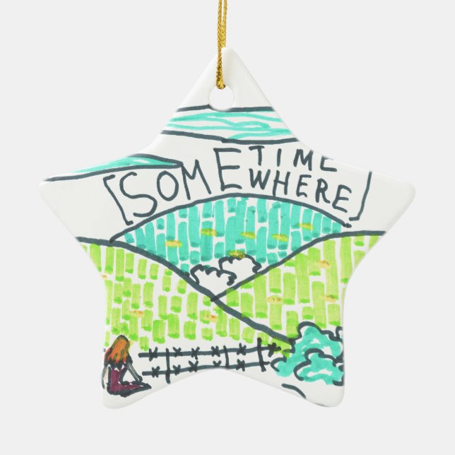 Somewhere / Sometime Ceramic Ornament (Front)