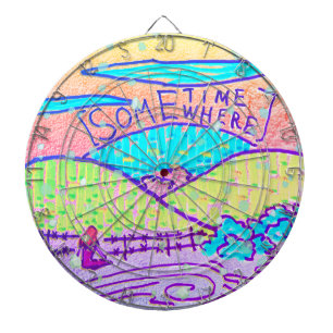 Somewhere / Sometime colourful doodle Dartboard