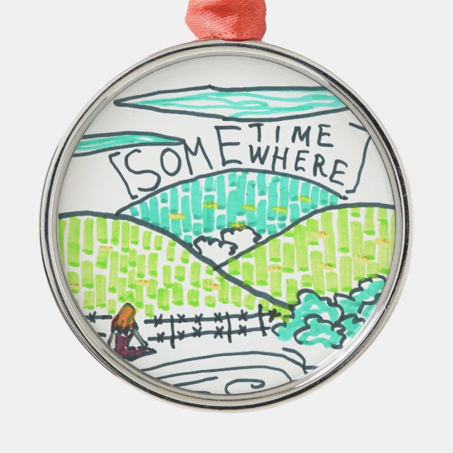 Somewhere / Sometime Metal Tree Decoration (Front)