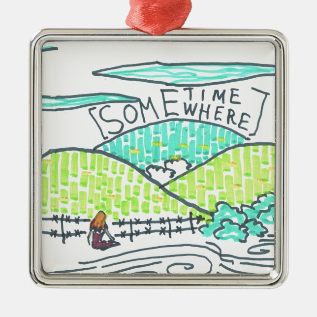 Somewhere / Sometime Metal Tree Decoration (Front)
