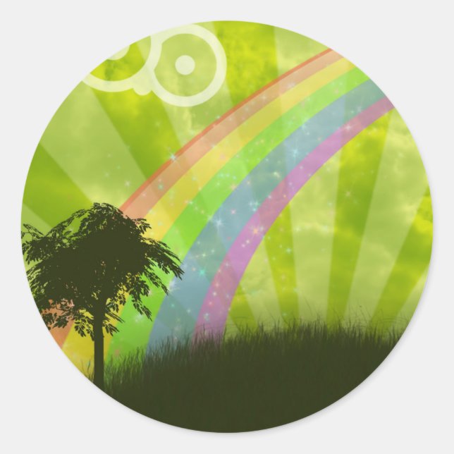 Somewhere Under the Rainbow Classic Round Sticker (Front)