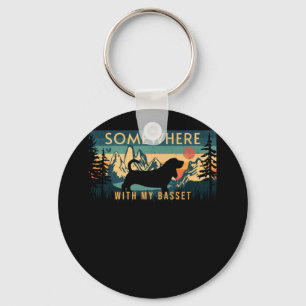 Somewhere With My Bet Hound Vintage Camping Gift S Key Ring