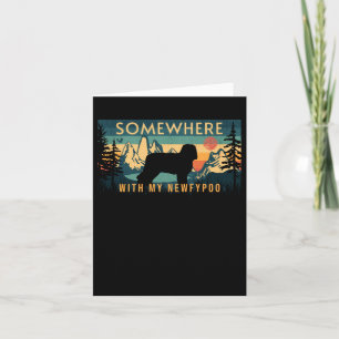 Somewhere With My Newfypoo Vintage Hiking Camping  Card