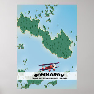 Sommarøy Norway travel poster map