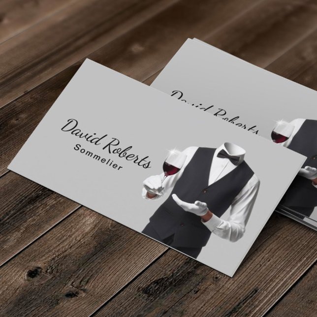 Sommelier Professional Bartender Plain Wine Business Card (Creator Uploaded)
