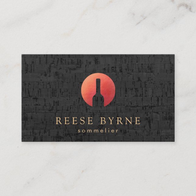 Sommelier Red Wine Bottle Business Card (Front)