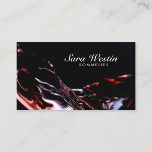 Sommelier Script Wine Flow Business Card