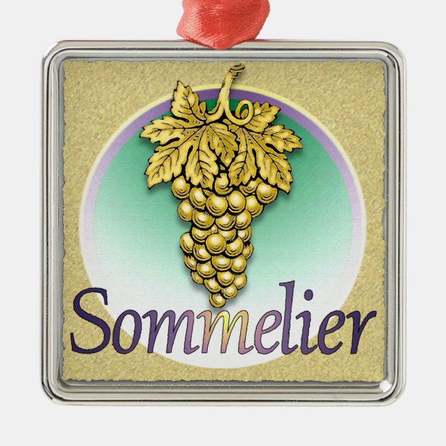 Sommelier Symbol Metal Ornament (Front)