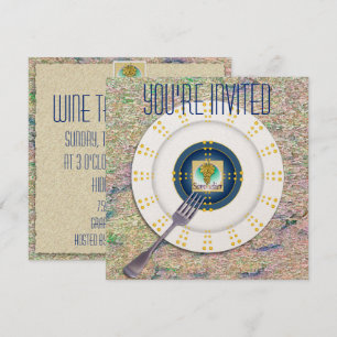 Sommelier Symbol Wine Tasting Invitation