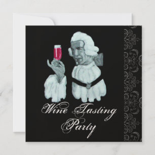 SOMMELIER WINE TASTING PARTY Damask, Champagne Invitation