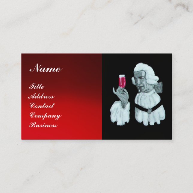 SOMMELIER WINE TASTING  PARTY,RED WAX SEAL BUSINESS CARD (Front)