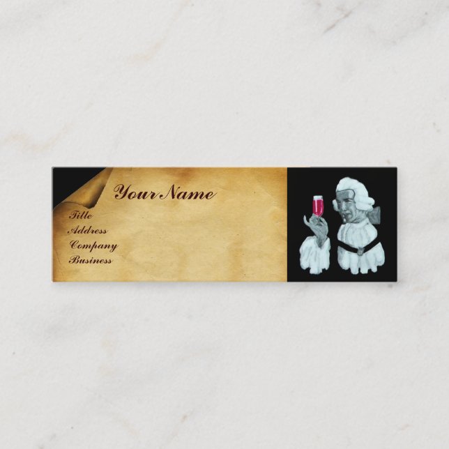 SOMMELIER WINE TASTING  PARTY,RED WAX SEAL MINI BUSINESS CARD (Front)