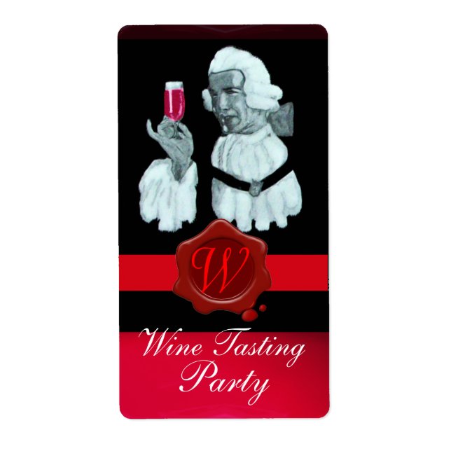 SOMMELIER WINE TASTING PARTY,RED WAX SEAL MONOGRAM (Front)