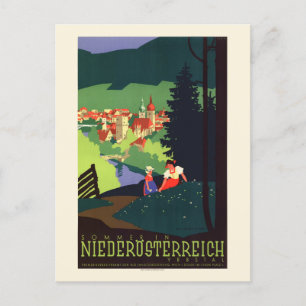Sommer in Niederösterreich Austria Vintage Poster  Postcard