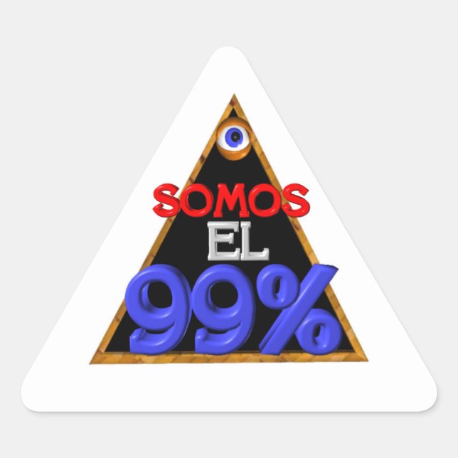 Somos el 99% Spanish We are 99 percent Triangle Sticker (Front)