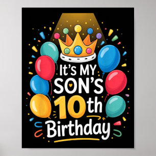 Son 10th Birthday Family Matching & Parents. B Poster