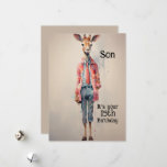 Son 15th Birthday Abstract Giraffe Holiday Card<br><div class="desc">A very colourful giraffe dressed as a 15year old might,  in an abstract pattern for your son who is turning 15 years old.
Appropriate verse on the back to celebrate this milestone.</div>