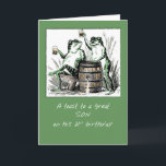 Son 21st Birthday Frogs Toasting with Beer Card<br><div class="desc">Cheers to 21 years! Toads are having a good time as they celebrate your son’s milestone birthday.
Vintage image courtesy of Clipart.</div>