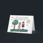 Son 45th Birthday Humourous Stick Figures Card<br><div class="desc">Celebrate turning 45 with a smile and a little motherly wisdom! This funny card features a stick-figure mum with grey hair and glasses sharing her thoughts with her son in a sunny outdoor scene with birds, grass, and a tree. Her advice? Age is an issue of mind over matter. The...</div>